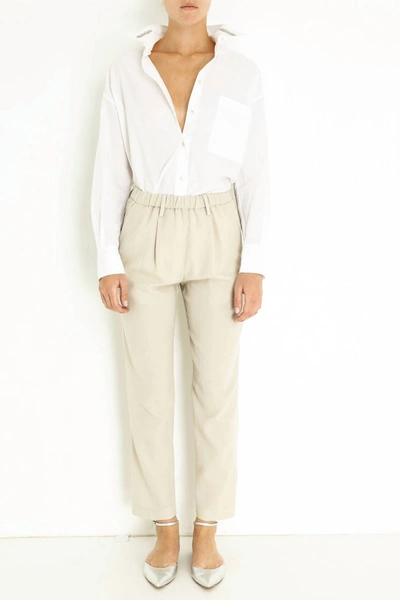 Forte Forte Wool Structured Jogging Pant In Naturale In Beige