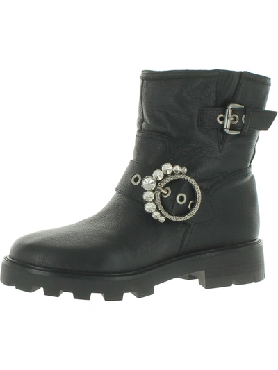 Karl Lagerfeld Marceau Womens Leather Embellished Ankle Boots In Grey