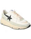 Golden Goose Running Sneakers In White Leather And Fabric In White