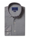 David Donahue Dog Button-front Dress Shirt In Black