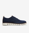 COLE HAAN MEN'S ZEROGRAND STITCHLITE OXFORD SHOES IN MARINE BLUE/IVORY