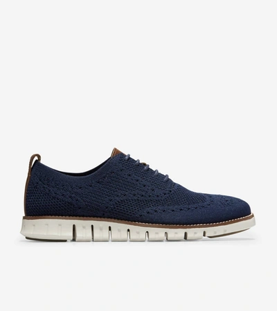 Cole Haan Men's Zerogrand Stitchlite Oxford Shoes In Marine Blue/ivory In Black