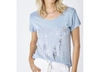 Look Mode Usa Waterfall And Star T-shirt In Silver/blue In Multi