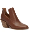 LUCKY BRAND VELLIDA WOMENS LEATHER STACKED HEEL ANKLE BOOTS
