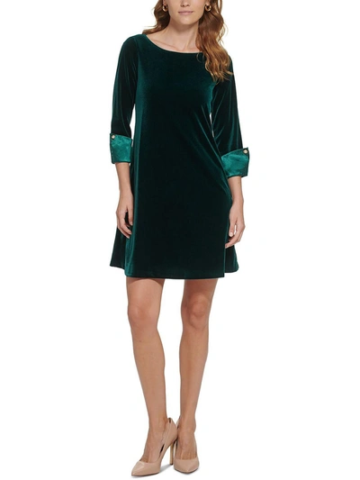 Jessica Howard Womens Velvet Short Mini Dress In Green