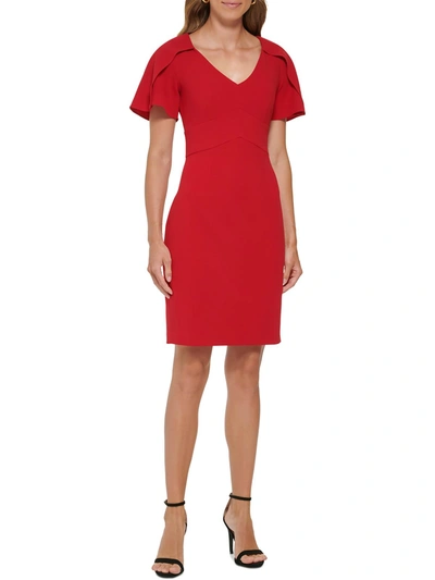 Dkny Womens Office Mini Sheath Dress In Red