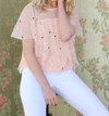 Eva Franco Tiered Polka Dot Top In Pink