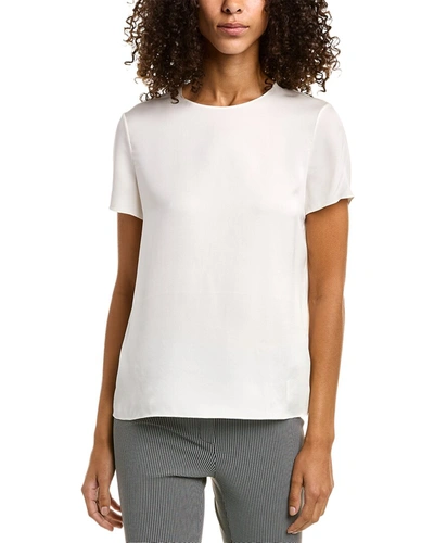 Theory Short-sleeve Silk-blend T-shirt In Ivory