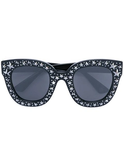 Gucci Eyewear 星星镶嵌醋酸纤维太阳眼镜 - 黑色 In Black