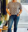 Attic And Barn Alonso Blouse In Blue/yellow In Multi