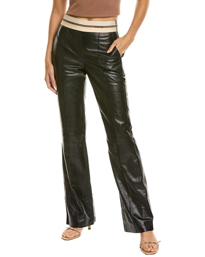 Helmut Lang Leather Flare Pant In Black