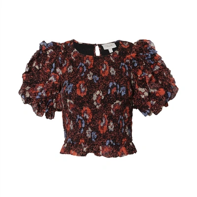 Cleobella Cindi Smocked Cotton Top In Calista Floral In Brown