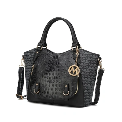 Mkf Collection By Mia K Jacqueline Signature Satchel Handbag In Black