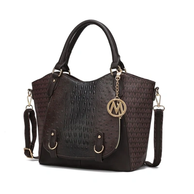 Mkf Collection By Mia K Jacqueline Signature Satchel Handbag In Brown