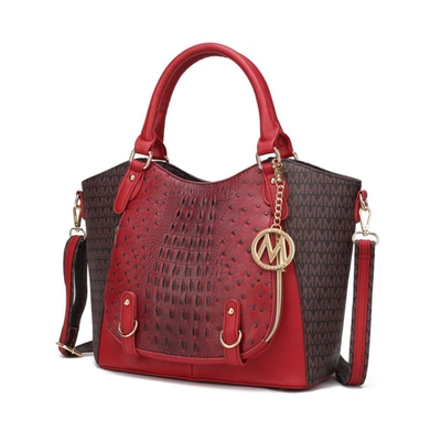 Mkf Collection By Mia K Jacqueline Signature Satchel Handbag In Red