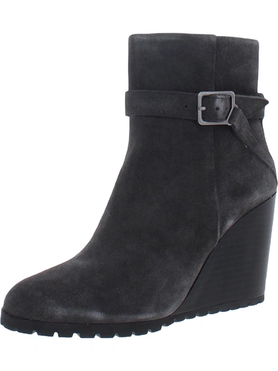 Splendid Pascal Womens Almond Toe Zipper Wedge Boots In Grey