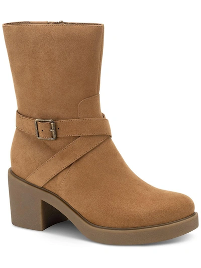 Style & Co Bessiee Womens Faux Leather Round Toe Booties In Multi