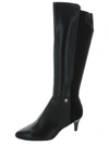 Alfani Hakuu Womens Faux Leather Wide Calf Knee-high Boots In Black