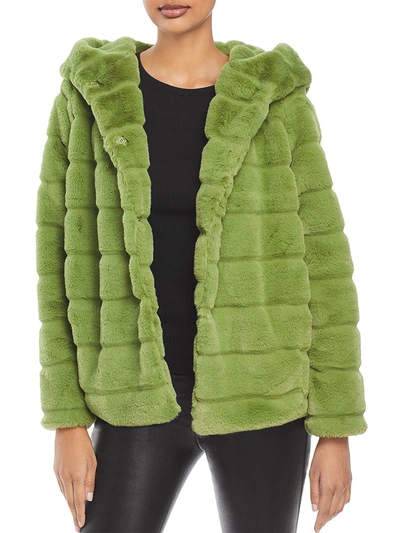 Apparis Faux-fur Hooded Coat In Moss Green