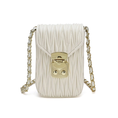 Tiffany & Fred Paris Tiffany & Fred Sheepskin Leather Phone Bag In White