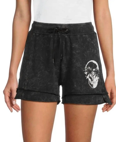 Chrldr Skull Ava Shorts In Mineral Black