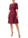 ADRIANNA PAPELL WOMENS LACE FIT & FLARE COCKTAIL AND PARTY DRESS