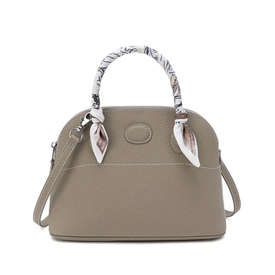 Tiffany & Fred Full-grain Leather Satchel Bag In Beige