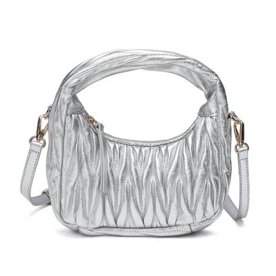 Tiffany & Fred Paris Tiffany & Fred Quilted Sheepskin Leather Crossbody In Silver