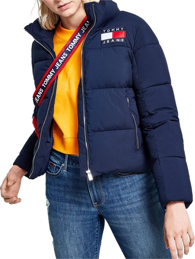 Tommy Jeans Logo-patch Padded Jacket In Blue