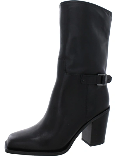 Sarto Franco Sarto Vance Womens Leather Square Toe Mid-calf Boots In Black