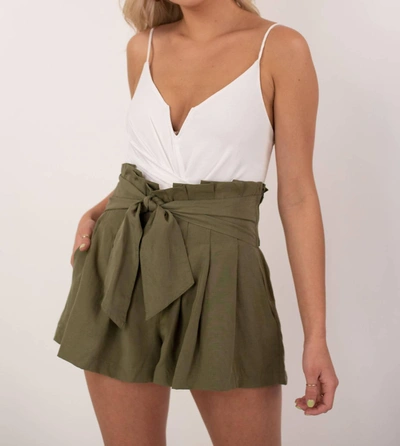 Astr Marika Shorts In Olive In Green