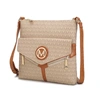Mkf Collection By Mia K Tania Crossbody Vegan Leather Handbag In Beige