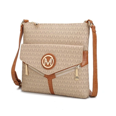 Mkf Collection By Mia K Tania Crossbody Vegan Leather Handbag In Beige