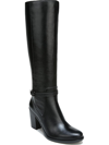 Naturalizer Kalina Womens Leather Block Heel Knee-high Boots In Black Leather,fabric
