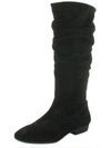 Array Norwalk Womens Suede Slouchy Mid-calf Boots In Black