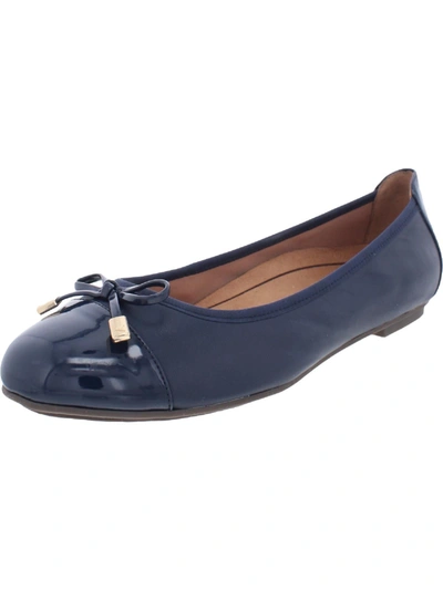Vionic Minna Womens Leather Ballet Flats In Blue