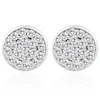 Pompeii3 3/8 Ct Ex3 Lab Grown Diamond Pave Studs Womens Earrings Lab Grown 14k White Gold 8mm In Silver