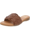 ANDRE ASSOUS NICKI WOMENS FAUX LEATHER WEDGE SLIDE SANDALS