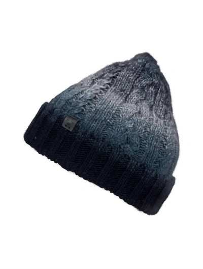 Bickley + Mitchell Cable Knit Melange Beanie In Navy In Black