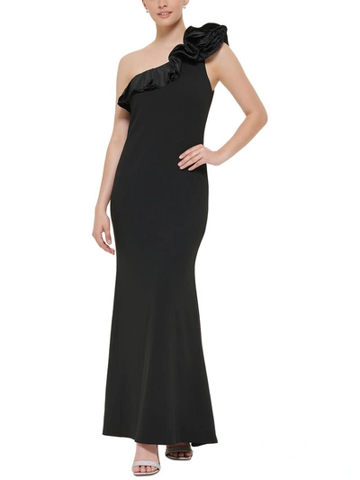 Jessica Howard Womens One Shoulder Maxi Evening Dress In Black