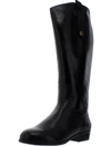 Array Derby Womens Leather Knee-high Riding Boots In Black