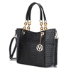 Mkf Collection By Mia K Miriam Signature Vegan Leather Tote Handbag In Black