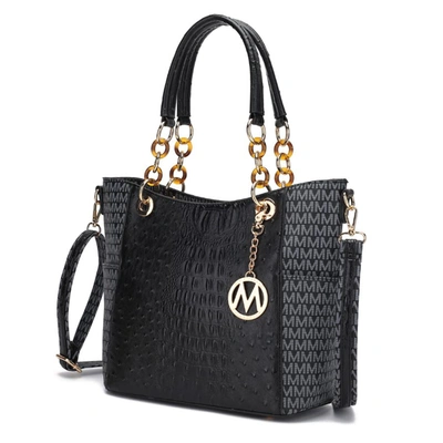 Mkf Collection By Mia K Miriam Signature Vegan Leather Tote Handbag In Black