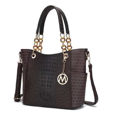 Mkf Collection By Mia K Miriam Signature Vegan Leather Tote Handbag In Brown
