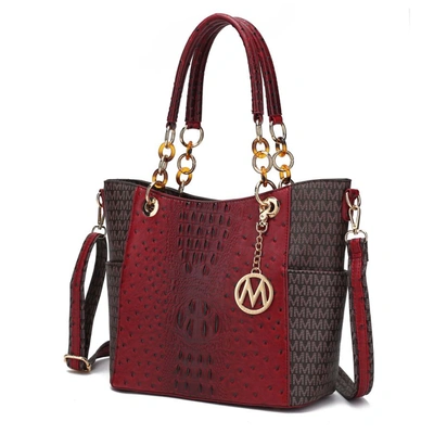 Mkf Collection By Mia K Miriam Signature Vegan Leather Tote Handbag In Red