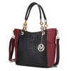 Mkf Collection By Mia K Miriam Signature Vegan Leather Tote Handbag In White