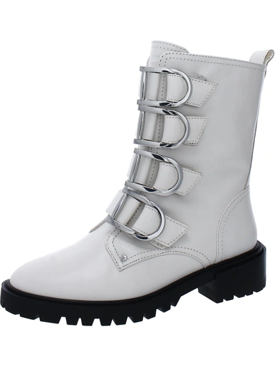 Vince Camuto Frishea Womens Leather Buckles Combat & Lace-up Boots In Multi