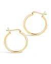 Sterling Forever Sterling Silver 1" Hoop Earrings-rose Gold In Gold