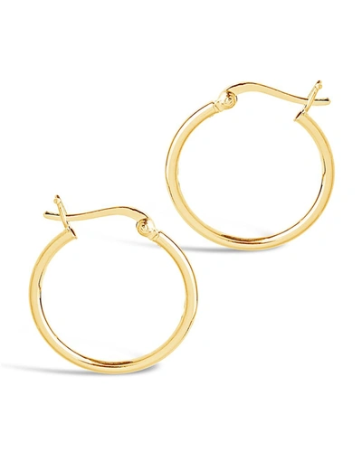 STERLING FOREVER STERLING SILVER 1" HOOP EARRINGS-ROSE GOLD