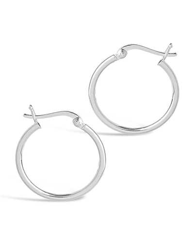 Sterling Forever Silver Hoops In Metallic